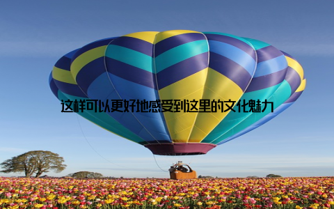 这样可以更好地感受到这里的文化魅力