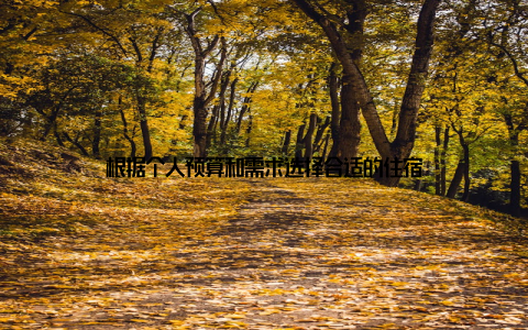 根据个人预算和需求选择合适的住宿